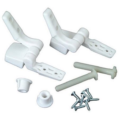 HIGHKEY Master Plumber Plastic Toilet Seat Hinge; White LR562091